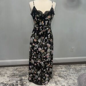 Floral Lace Trim Dress